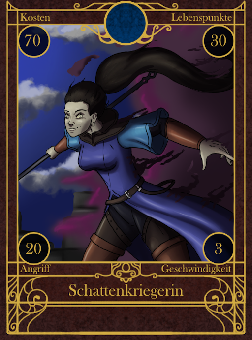Schattenkriegerin Card Design - Seals of Chaos
